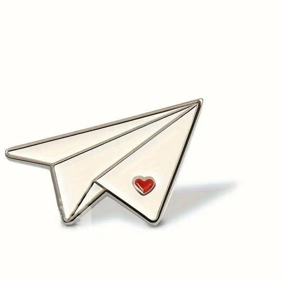 Paper Airplane Heart | Enamel Pin | Fanny Pack Pin | Backpack/Purse/Hat Pin - Picture 5 of 6